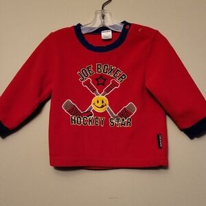 Joe Boxer Hockey theme fleece pajama top